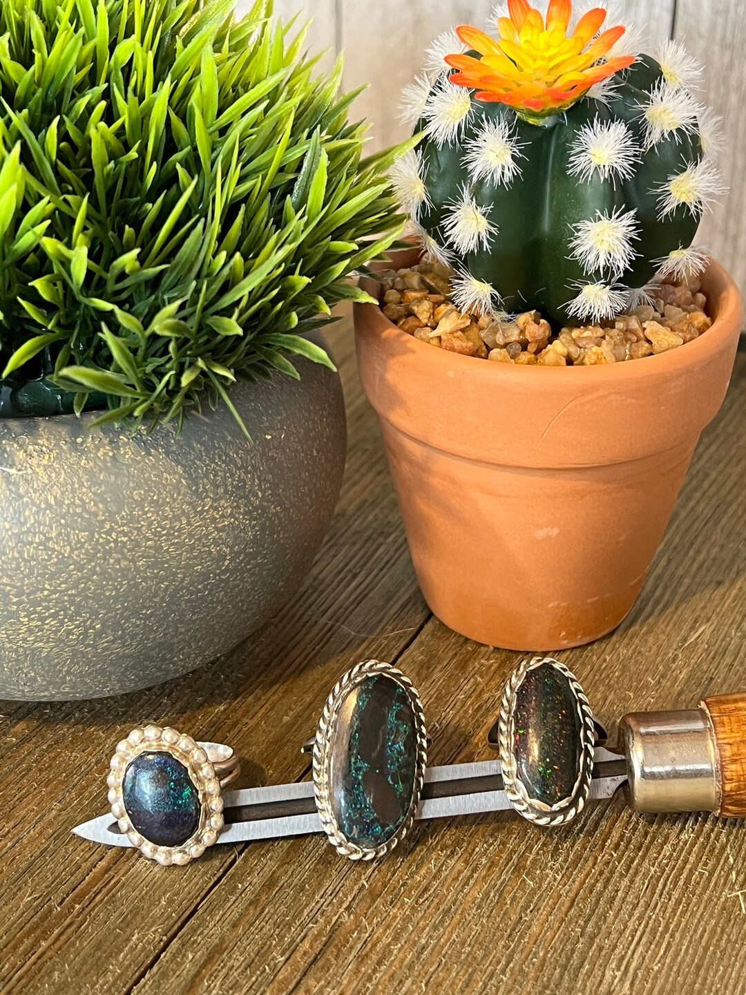 Black Opal Ring, Southwestern Jewelry, Gifts for Her, Australia Mine, Genuine Opal, Native