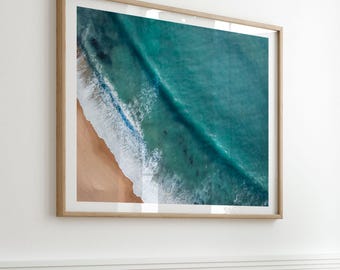 Ribeira D'Ilhas Beach From the Air, Ericeira, Portugal - Fine Art Surf Poster Print, Beachy Wall Art, Aesthetic Print