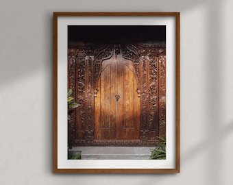 Traditional Balinese Door - Bali, Indonesia -  Fine Art Photography Bali Print Poster, Framed Wall Art