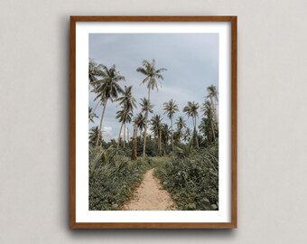 Palm Trees at Secret Beach Cloud 9 II, The Pacific Ocean, Siargao Island, Philippines - Fine Art Surf Poster, Ocean Photography Print
