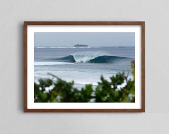 Perfect Surf at Cloud 9, The Pacific Ocean, Siargao Island, Philippines - Fine Art Surf Poster, Ocean Photography Print