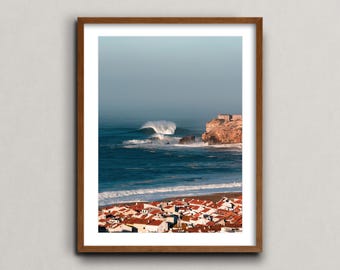 The Biggest Wave in The World, Nazaré, Portugal - Fine Art Big Wave Print, Surf Poster, Beachy Wall Art Photography, Ocean Photo Poster