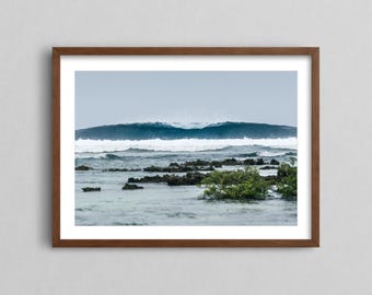 Perfect Surf at Cloud 9 II, The Pacific Ocean, Siargao Island, Philippines - Fine Art Surf Poster, Ocean Photography Print