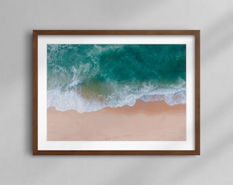 São Julião, Ericeira, Portugal III - Fine Art Big Wave Surf Poster, Beachy Wall Art, Aesthetic Print Photography, Aerial Beach Photo