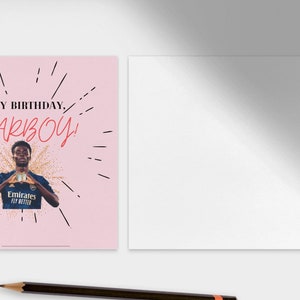 Bukayo Saka *Digital* Cartão de Aniversário Futebol/Futebol (Download Instantâneo)