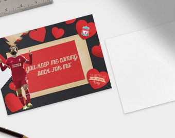 Mo Salah *Digitalt* Alla hjärtans dag-kort Fotboll (Direkt nedladdning)