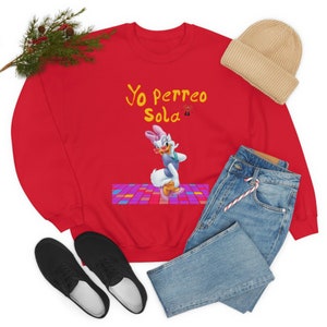 Bad Bunny Yo Perreo Sola Daisy Disney Unisex Schwere Mischung Crewneck Sweatshirt