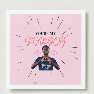 Bukayo Saka *Digital* Cartão de Dia dos Namorados Futebol/Soccer (Download Instantâneo)