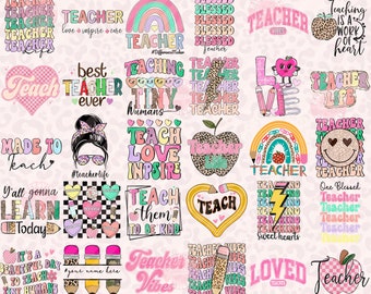 Retro Teacher PNG Bundle, Teacher Appreciation Png, Teacher Sublimation design, Teacher vibes png, Teaching shirt png design, Png Bundle