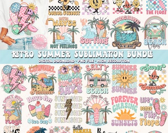 Retro Summer Bundle png, Summer Beach Vibes Png, Surf Vibes Png, Summer vibes Svg, Trendy Summer Shirts png, sweet summertime Svg,