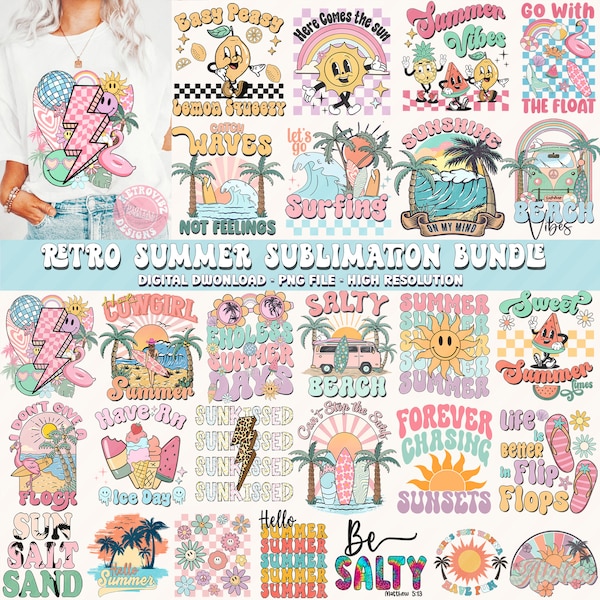 Retro Summer Bundle png, Summer Beach Vibes Png, Surf Vibes Png, Summer vibes Svg, Trendy Summer Shirts png, sweet summertime Svg,