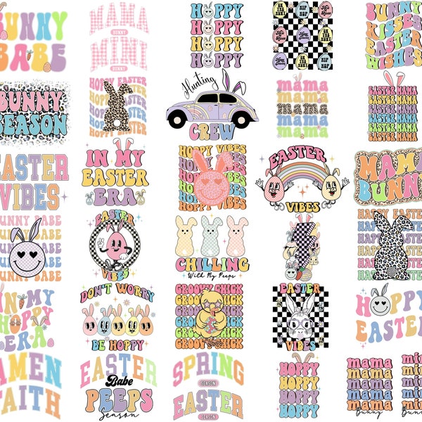 Easter PNG bundle, Easter png kids, Retro Easter png, Easter bunny png, Easter png, Easter shirt design, Easter png designs, Png Designs