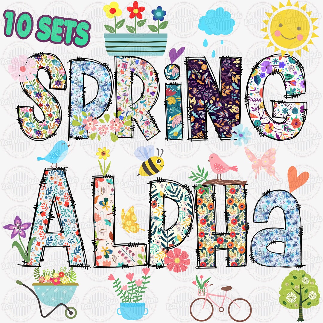 Spring Letters Png, Floral Alphabet Png, Letters and Numbers Png ...