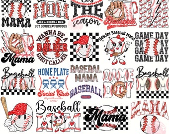 Baseball Mom PNG Bundle, Glitter Baseball Bundle png, Baseball mama shirt design, retro Baseball png, Sublimation Design, Game day Sport png