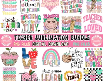 Teacher PNG Bundle, Teacher Life Png, Teacher Sublimation design, Teacher shirt png, School Png, Png For Sublimation