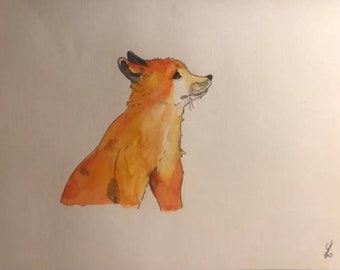 aquarelle renard