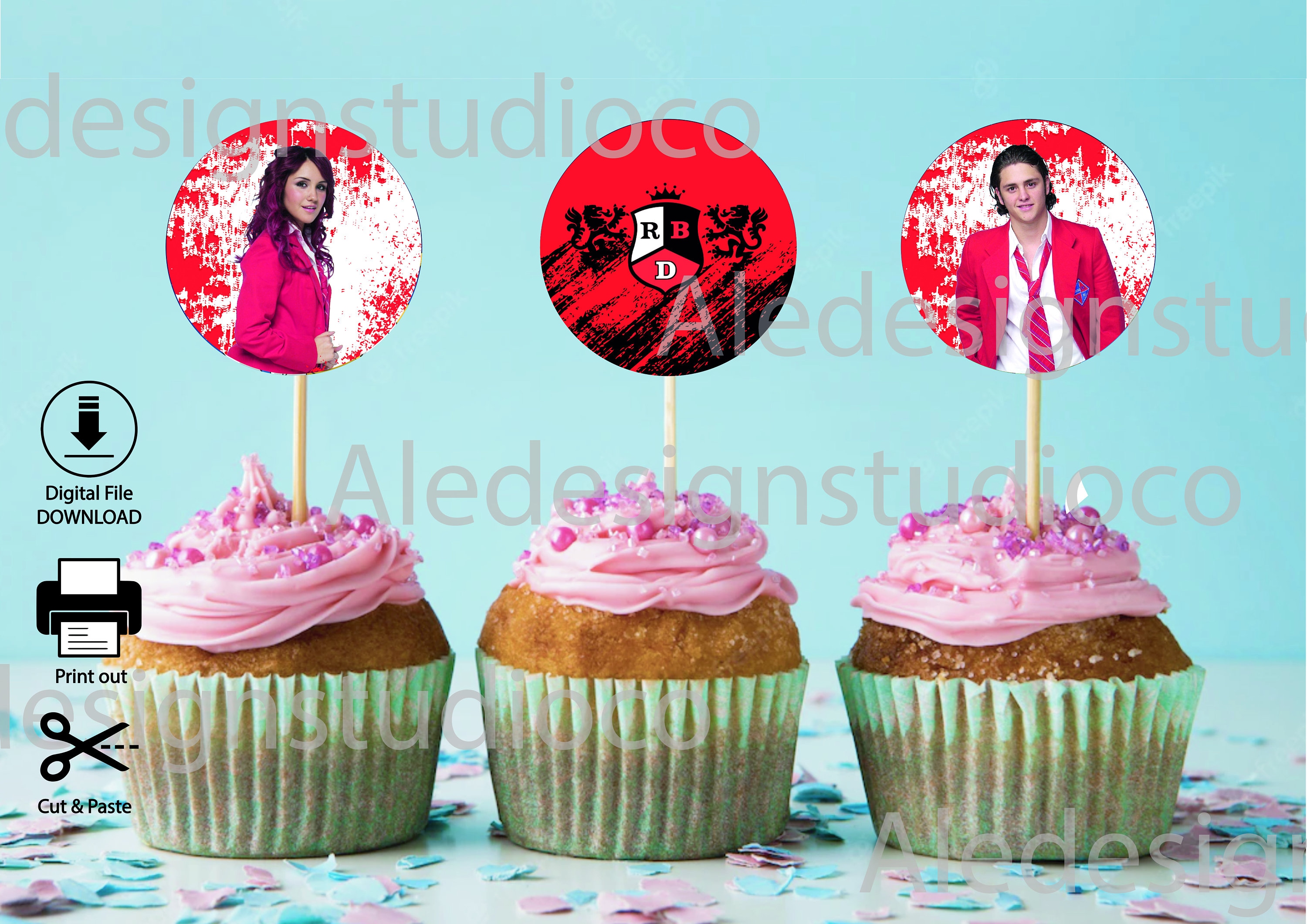 Rebelde Toppers Rebelde Cupcake Toppers/instant Download Digital/rbd Birthday Party/rbd ...
