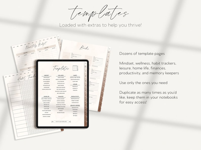 2024 ADHD Digital Planner Neutral Aesthetic 2023 All in One Etsy