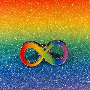 Rainbow Infinity Neurodivergent Pin Button Badge Autism Audhd Acceptance Awareness Autistic Gift Neurodiversity Pride