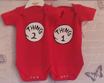 Personalised thing 1 and 2 babyvest