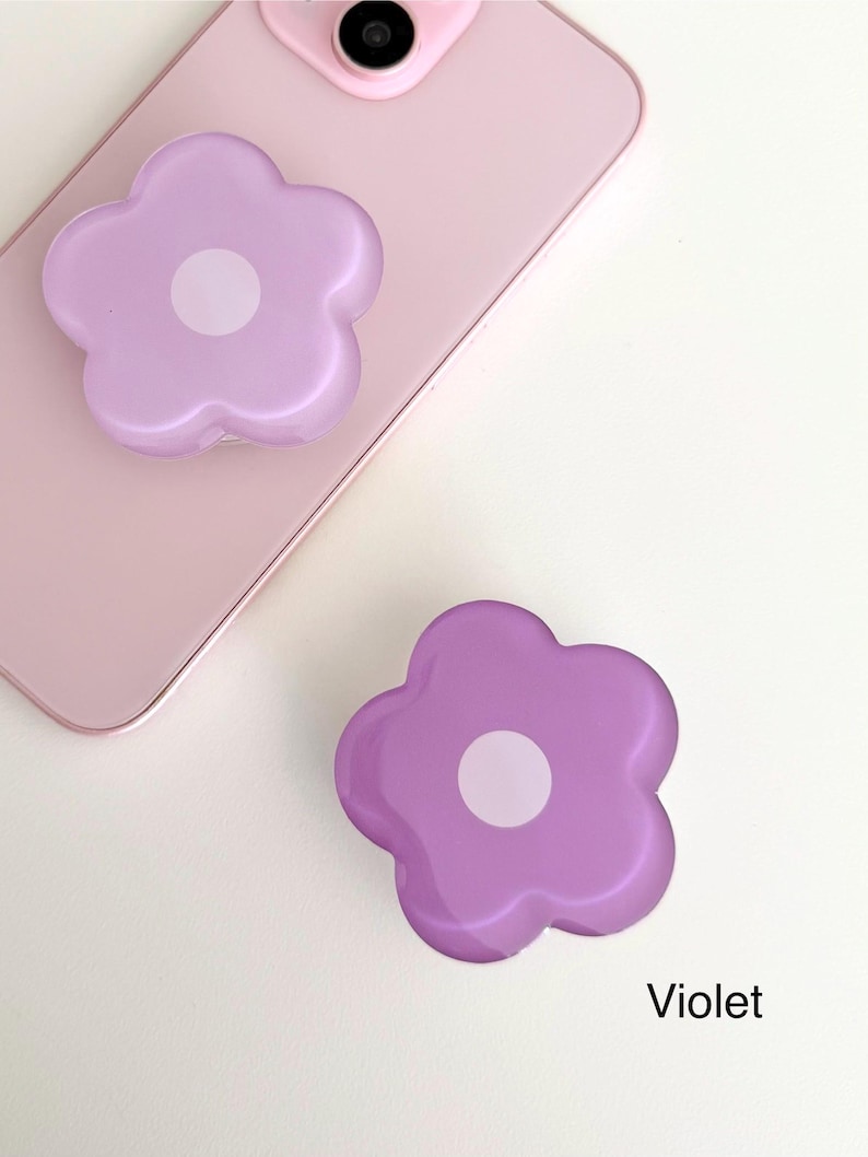 Simple and Glossy Flower, Cute Phone Holder, Clear phone grip, Flower Phone Accessories afbeelding 8