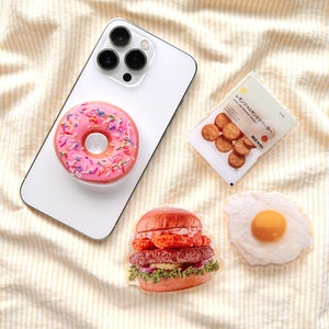 Cute Snacks Phone Holder,  Donut Phone Stand, Burger Phone Accessories, Egg, Fun Food