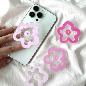 Pink flower Phone grip series, Floral Phone Accessory, Different shade of beautiful pink