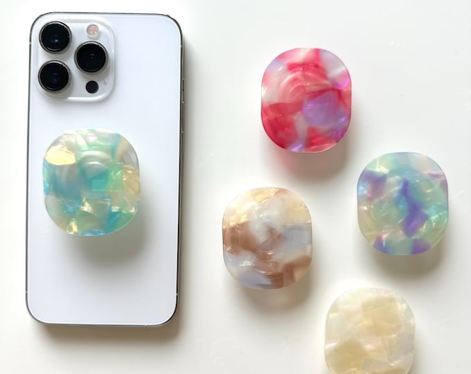 New colorful marble pearl Phone grip, Clean Phone Holder, Phone Accessories, INS Style, summer vibe