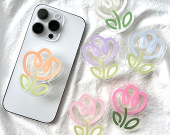 Cute Tulip Phone Stand, Flower Phone Accessory, Pastel flower Phone Holder