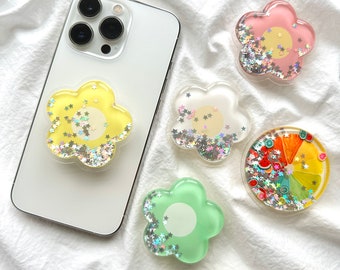 Quicksand Liquid flower, Floating Liquid Phone Holder, Squishy Phone Stand, INS style Phone Accessories