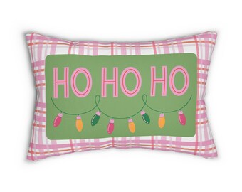 Christmas Pillows Fun Pink Christmas Decor HO HO HO Pillow Cute Holiday Decor for Dorm Room Fun Christmas Pillow Funny Christmas Decor