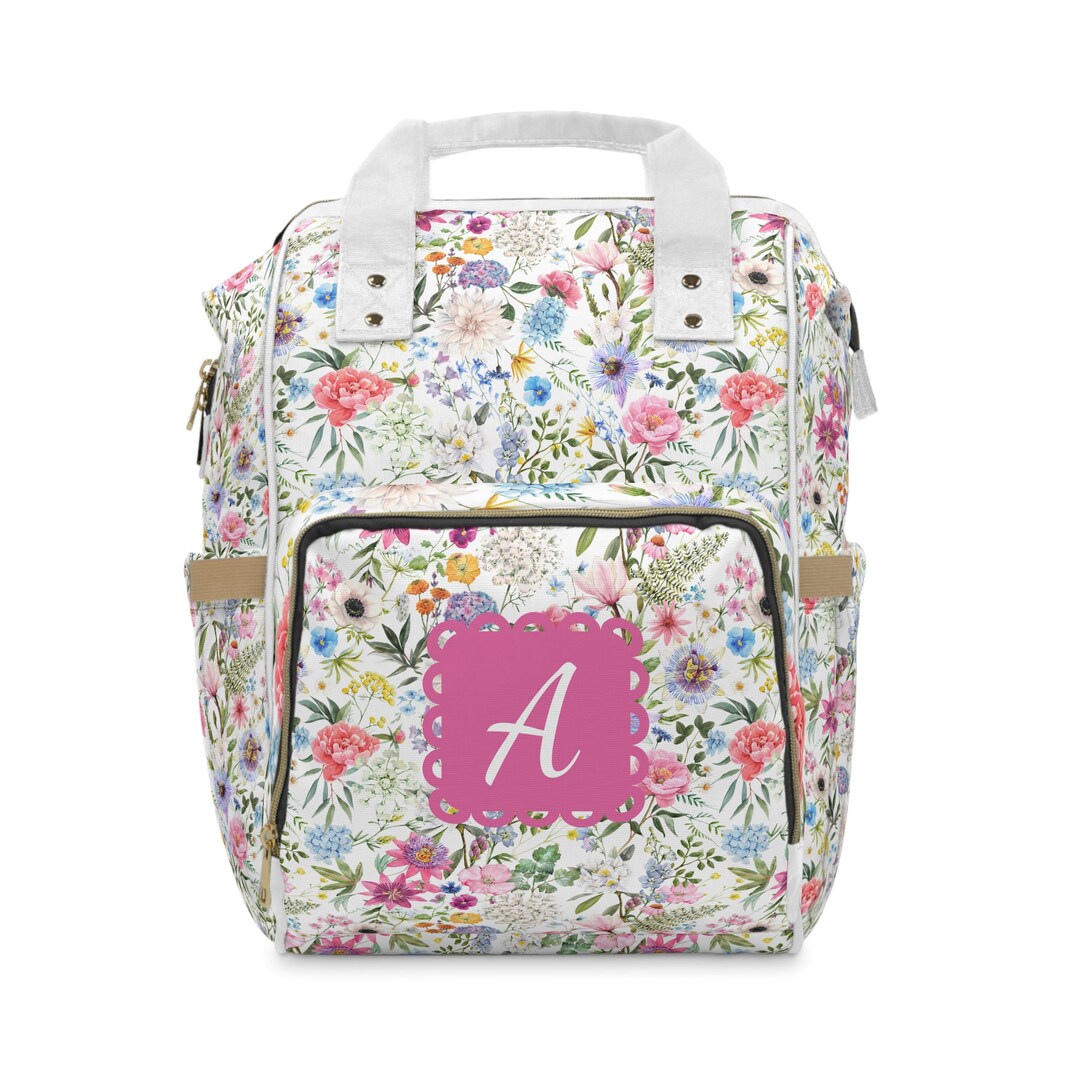 Swift Floral Peache Multi-Function Diaper Backpack/Diaper Bag
