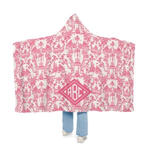 Brain Pink Pattern Print Hooded Blanket