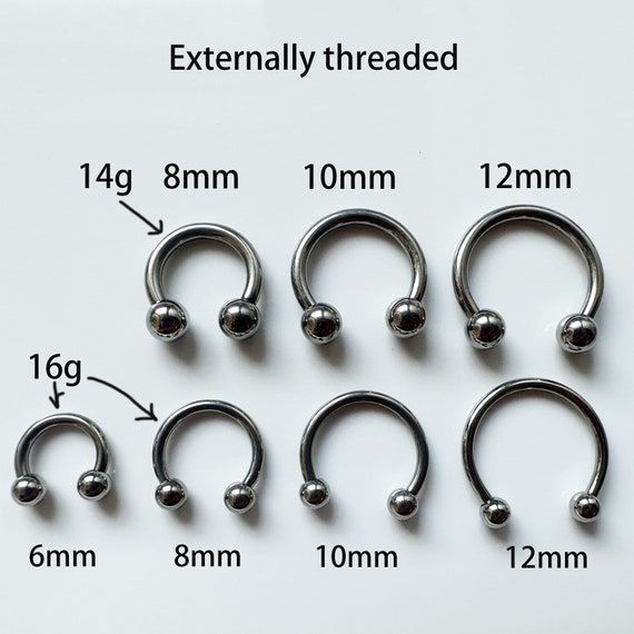 2pcs. Surgcal Steel Horseshoe Crcular Earrng Lp Tragus Septum 16G 1/4- 5/8 | eBay