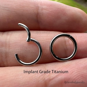 20G 18G 16G 14G Implant Grade Titan Klapp Clicker Hoop Ohrringe Segment Ring Nase Hoop Daith Ohrring Knorpel Helix Tragus Piercing