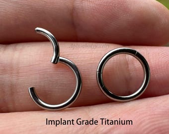 20G 18G 16G 14G Implant Grade Titanium Hinged Clicker Hoop Earrings Segment Ring Nose Hoop Daith Earring Cartilage Helix Tragus Piercing
