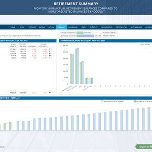 Advanced Retirement Planner using Microsoft Excel Instant Downloadable Finance Planner Digital Download Spreadsheet Planner Budget image 7