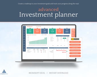 Advanced Investment Planner - Microsoft Excel ; Instant Download Digital Planner ; Spreadsheet Template ; Budget planner ; sinking funds