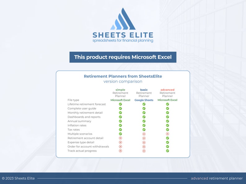 Advanced Retirement Planner using Microsoft Excel Instant Downloadable Finance Planner Digital Download Spreadsheet Planner Budget image 10