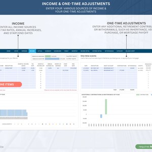 Advanced Retirement Planner using Microsoft Excel Instant Downloadable Finance Planner Digital Download Spreadsheet Planner Budget image 5