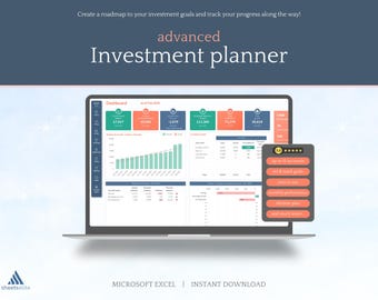 Fortgeschrittener Anlageplaner - Microsoft Excel ; Sofortiger Download Digitaler Planer; Tabelle ; Haushaltsplaner ; sinkender Mittel