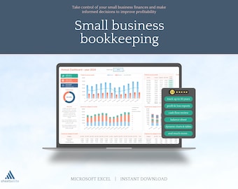 Small business bookkeeping - Microsoft Excel - Instant Download Digital Planner - Spreadsheet Template