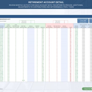 Advanced Retirement Planner using Microsoft Excel Instant Downloadable Finance Planner Digital Download Spreadsheet Planner Budget image 8