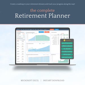 Complete Retirement Planner - Microsoft Excel-Instant Download-Spreadsheet Template-Pension Budget-Investment Tracker-Retirement tracker