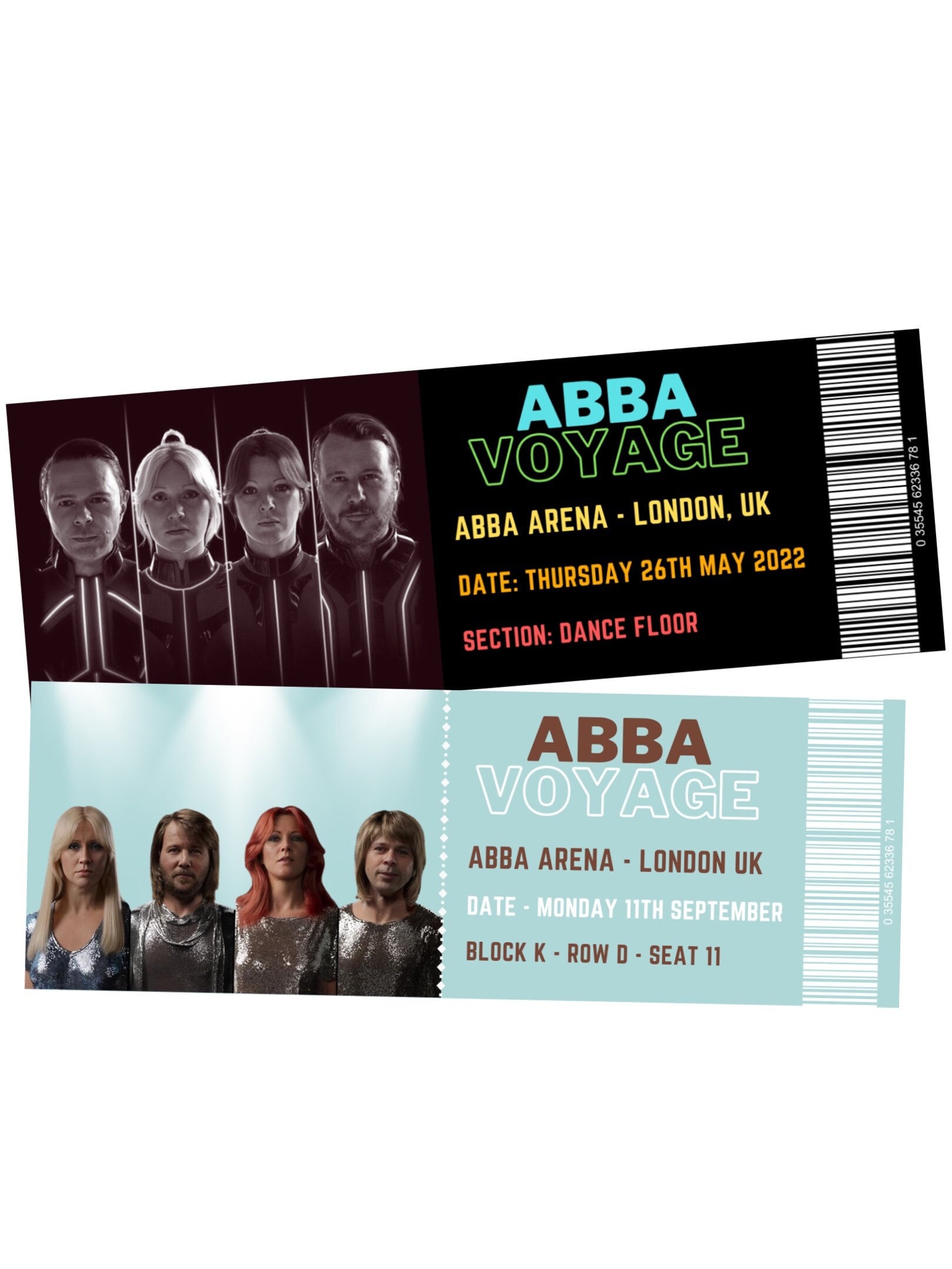 Abba Voyage Personalised Souvenir Ticket Etsy UK