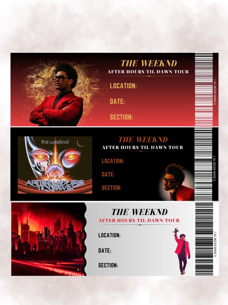 The Weeknd Concert Ticket Souvenir Etsy
