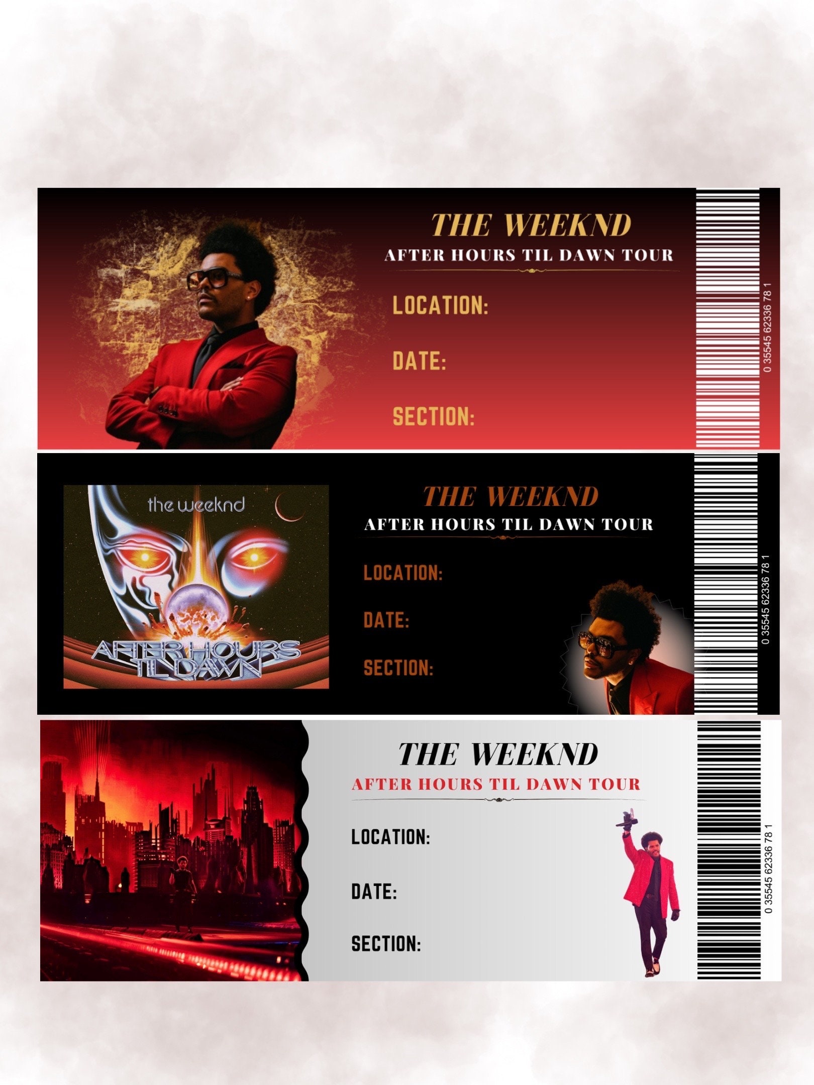 The Weeknd Concert Ticket Souvenir Etsy UK