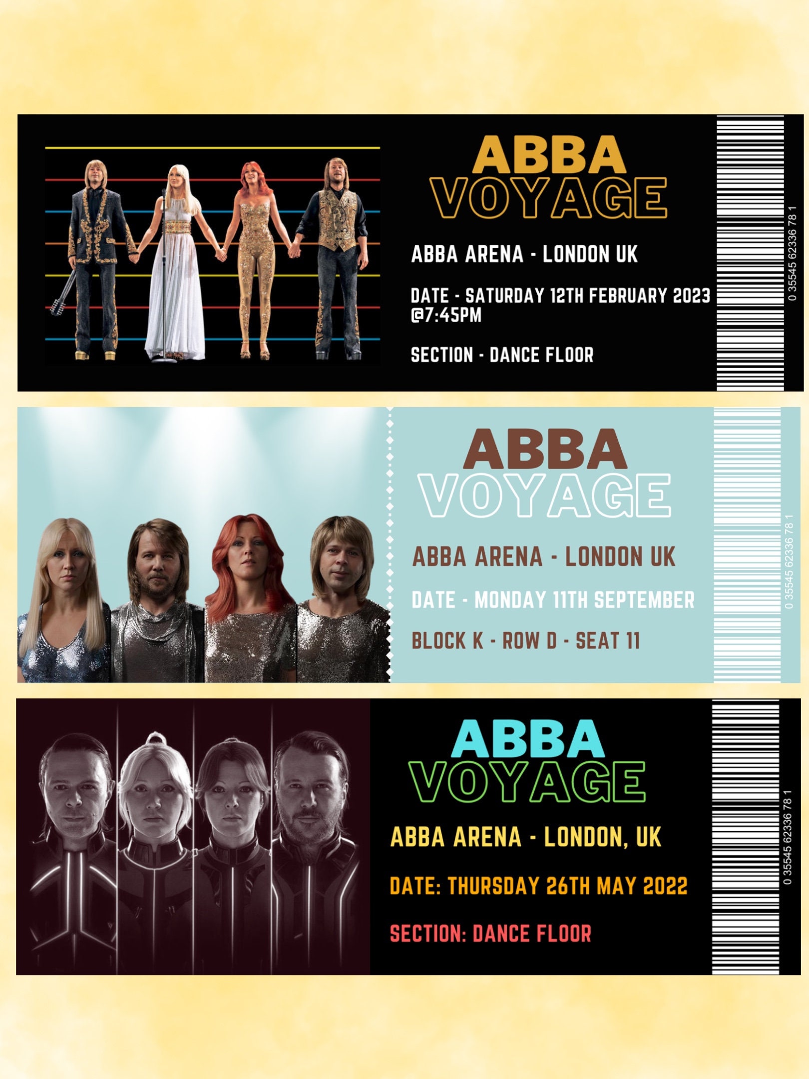 Abba Voyage Personalised Souvenir Ticket Etsy UK