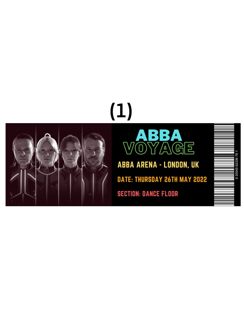 Abba Voyage Personalised Souvenir Ticket Etsy Ireland