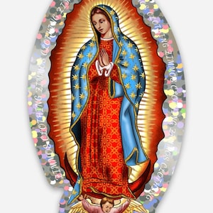 Virgen de Guadalupe Glitter Sticker